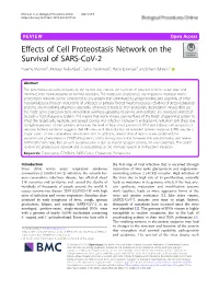 Effects of Cell Proteostasis Network on the Survival of SARS-Cov-2 Fateme Khomari1, Mohsen Nabi-Afjadi2, Sahar Yarahmadi1, Hanie Eskandari3 and Elham Bahreini1*