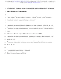 Evaluation of DNA Extraction Protocols from Liquid-Based Cytology Specimens for Studying Cervical Microbiota