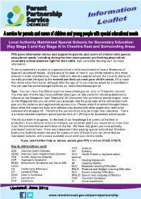 Local Authority Maintained Special Schools for Secondary Education (Key Stage 3 and Key Stage 4) in Cheshire East and Surrounding Areas