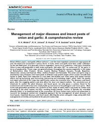 Management of Major Diseases and Insect Pests of Onion and Garlic: a Comprehensive Review