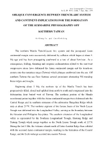Oblique Convergence Between Trench-Arc System