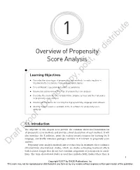 Overview of Propensity Score Analysis