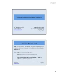 Project Labor Agreements and Targeted Hiring Policies