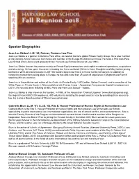 Speaker Biographies