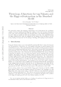 Three-Loop Β-Functions for Top-Yukawa and the Higgs Self