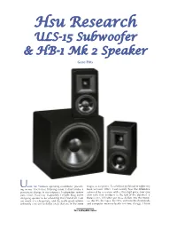 ULS-15 Subwoofer & HB-1 Mk 2 Speaker