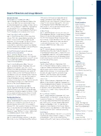 Board of Directors and Group Advisors