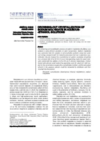 Drowning-Out Crystallization of Sodium Molybdate In