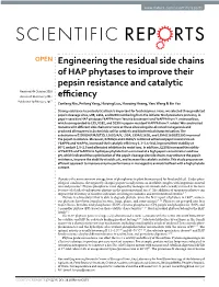 Engineering the Residual Side Chains of HAP Phytases to Improve Their