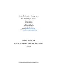 Finding Aid for the Barry M. Goldwater Archive