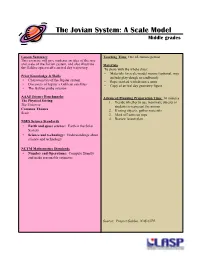 The Jovian System: a Scale Model Middle Grades