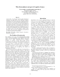 Why Externalism Is Not Part of Cognitive Science