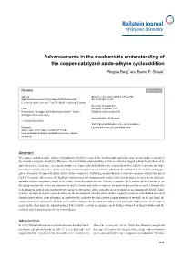 Advancements in the Mechanistic Understanding of the Copper-Catalyzed Azide–Alkyne Cycloaddition
