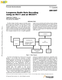 AN1597 Longwave Radio Data Decoding Using an HC11 and an MC3371