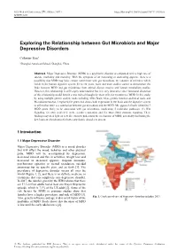 Exploring the Relationship Between Gut Microbiota and Major Depressive Disorders