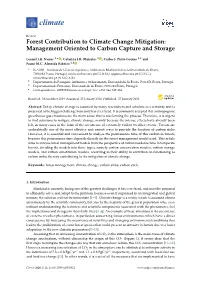 Forest Contribution to Climate Change Mitigation: Management Oriented to Carbon Capture and Storage