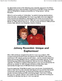 Johnny Roventini: Call for Philip Morris