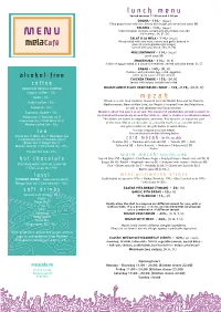 Lunch Menu Mezah