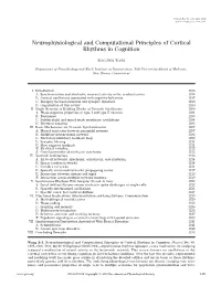 Neurophysiological and Computational Principles of Cortical Rhythms in Cognition
