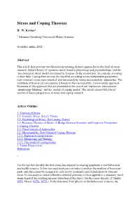 Stress and Coping Theories