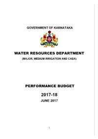 Water Resources Department Performance Budget