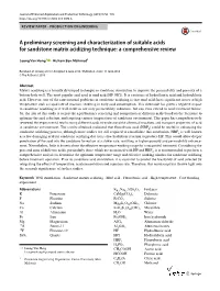 A Preliminary Screening and Characterization of Suitable Acids for Sandstone Matrix Acidizing Technique: a Comprehensive Review