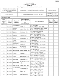 ANNEXURE 5.8 (CHAPTER V, PARA 25) FORM 9 List of Applications For