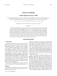 ANNUAL SUMMARY Atlantic Hurricane Season of 2005
