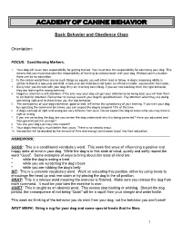 BBO Orientation Packet