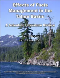 Effects of Fuels Management in the Tahoe Basin………………………...3