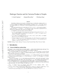 Hadwiger Number and the Cartesian Product of Graphs