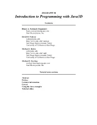 Introduction to Programming with Java3d