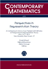 Perspectives in Representation Theory