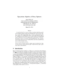 Spacetime Algebra of Dirac Spinors