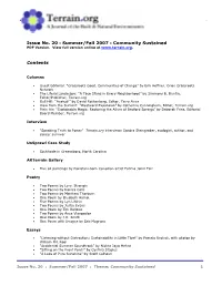 Summer/Fall 2007 : Community Sustained PDF Version