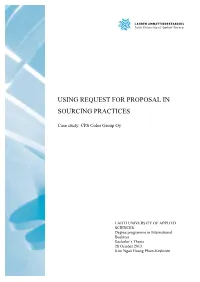 Using Request for Proposal in Sourcing Practices