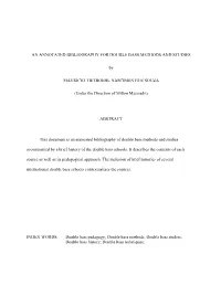 An Annotated Bibliography for Double Bass Methods and Studies