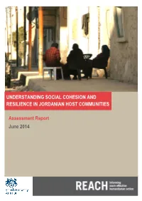 Assessment Report June 2014 Understanding Social Cohesion & Resilience in Jordanian Host Communities – April 2014