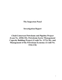 Chad-Cameroon Petroleum and Pipeline Project (Loan No