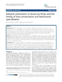 Delayed Colonisation of Acacia by Thrips and the Timing of Host