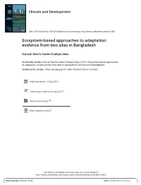 Ecosystem-Based Approaches to Adaptation: Evidence from Two Sites in Bangladesh