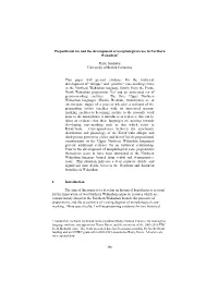 Prepositional His and the Development of Morphological Case in Northern Wakashan1