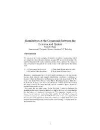 Resultatives at the Crossroads Between the Lexicon and Syntax: Where Are They Formed
