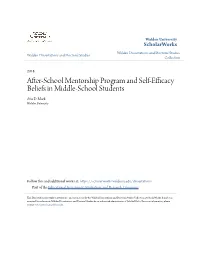After-School Mentorship Program and Self-Efficacy Beliefs in Middle-School Students Atia D