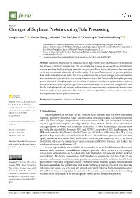 Changes of Soybean Protein During Tofu Processing