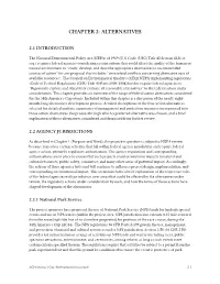 Chapter 2: Alternatives