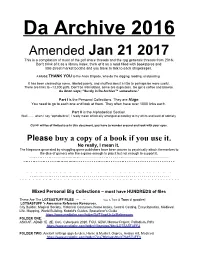 Da Archive 2016 Amended Jan 21 2017 This Is a Compilation of Most of the Pdf Share Threads and the Rpg Generals Threads from 2016
