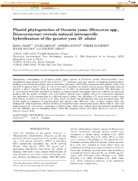 Dioscorea Spp., Dioscoreaceae) Reveals Natural Interspeciﬁc Hybridization of the Greater Yam (D