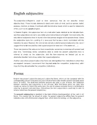 English Subjunctive Forms