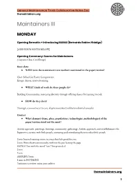 General Maintenance Track Collaborative Notes Doc Themaintainers.Org